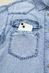 Raw Hem Chest Pocket Denim Loose T Shirt Dress