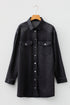 Raw Hem Chest Pocket Denim Loose T Shirt Dress