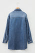 Raw Hem Chest Pocket Denim Loose T Shirt Dress