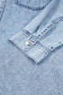 Raw Hem Chest Pocket Denim Loose T Shirt Dress