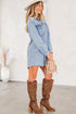 Raw Hem Chest Pocket Denim Loose T Shirt Dress