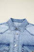 Raw Hem Chest Pocket Denim Loose T Shirt Dress