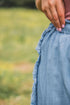 Raw Hem Distressed Ruffled Wide Leg Denim Jeans