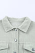 Raw Hem Flap Pocket Cropped Corduroy Jacket