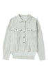 Raw Hem Flap Pocket Cropped Corduroy Jacket