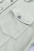 Raw Hem Flap Pocket Cropped Corduroy Jacket