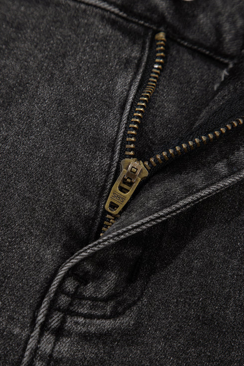 Raw Hem High Waist Denim Shorts