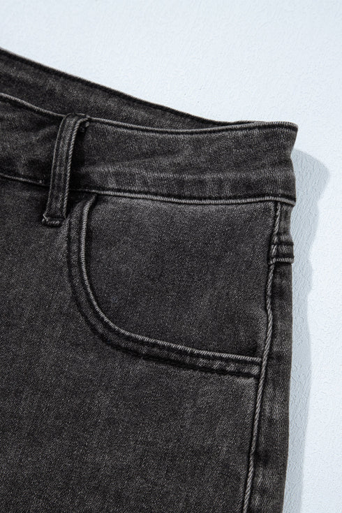 Raw Hem High Waist Denim Shorts