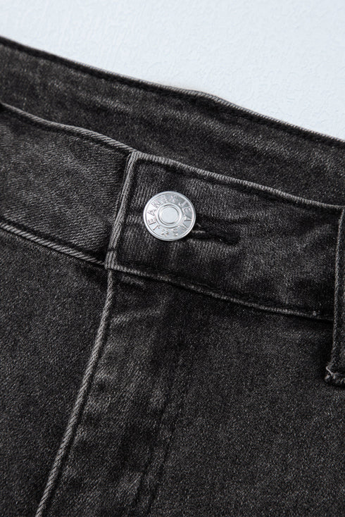 Raw Hem High Waist Denim Shorts