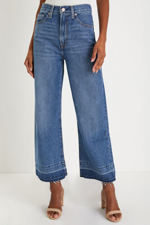Raw Hem High Waist Straight Leg Loose Jeans