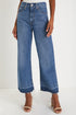 Raw Hem High Waist Straight Leg Loose Jeans