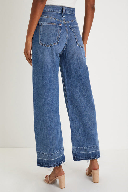 Raw Hem High Waist Straight Leg Loose Jeans