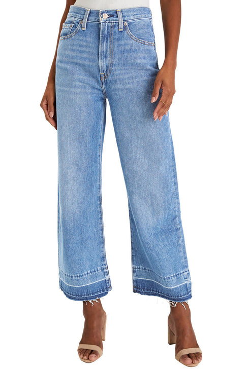 Raw Hem High Waist Straight Leg Loose Jeans