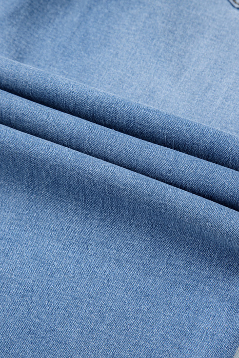 Raw Hem High Waist Straight Leg Loose Jeans