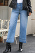 Raw Hem High Waist Straight Leg Loose Jeans
