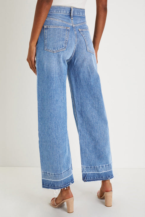 Raw Hem High Waist Straight Leg Loose Jeans