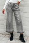 Raw Hem Loose Straight Leg High Waist Jeans