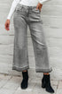 Raw Hem Loose Straight Leg High Waist Jeans