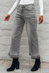Raw Hem Loose Straight Leg High Waist Jeans