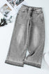 Raw Hem Loose Straight Leg High Waist Jeans
