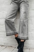 Raw Hem Loose Straight Leg High Waist Jeans