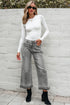 Raw Hem Loose Straight Leg High Waist Jeans