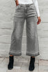 Raw Hem Loose Straight Leg High Waist Jeans