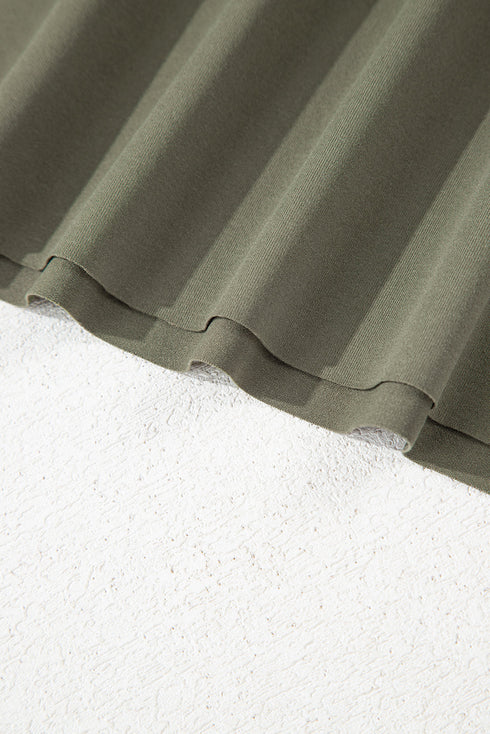 Raw Hem Loose Tee and Wide Leg Pants Set