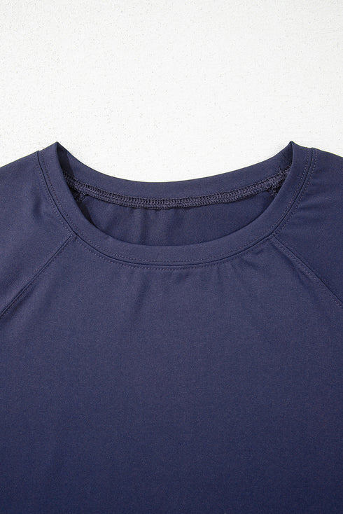 Raw Hem Loose Tee and Wide Leg Pants Set