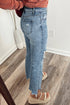 Raw Hem Ripped Open Knee High Rise Relaxed Flare Jeans