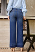 Raw Hem Unique Cuff High Rise Straight Loose Jeans