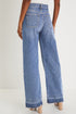 Raw Hem Unique Cuff High Rise Straight Loose Jeans