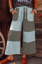 Raw Seam Ankle Length Wide Leg Pants