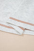 Raw Seam Detail Geometric Paneled Buttoned Henley Tee