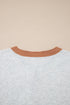 Raw Seam Detail Geometric Paneled Buttoned Henley Tee
