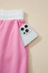 Raw Seam Flower Applique Wide Leg Loose Pant Set