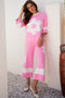 Raw Seam Flower Applique Wide Leg Loose Pant Set