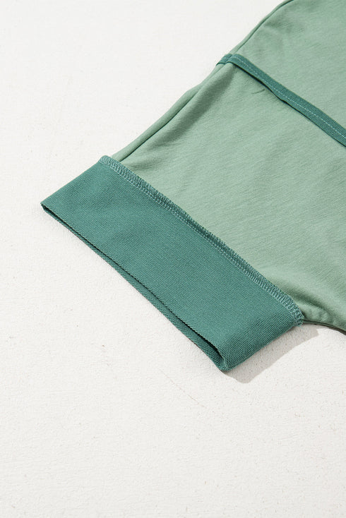 Raw Seam High Low Hem Side Split Top