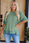 Raw Seam High Low Hem Side Split Top