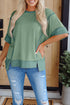 Raw Seam High Low Hem Side Split Top