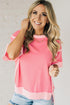 Raw Seam High Low Hem Side Split Top