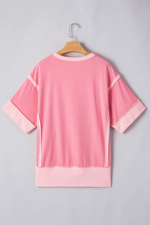 Raw Seam High Low Hem Side Split Top