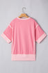 Raw Seam High Low Hem Side Split Top