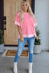 Raw Seam High Low Hem Side Split Top