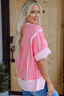 Raw Seam High Low Hem Side Split Top