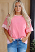 Raw Seam High Low Hem Side Split Top