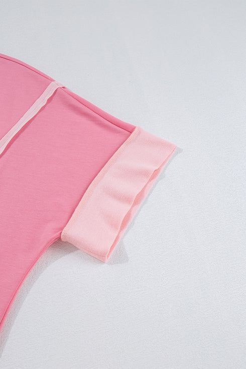 Raw Seam High Low Hem Side Split Top