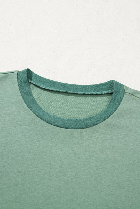 Raw Seam High Low Hem Side Split Top