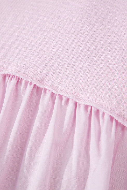 Raw Seam Patchwork A Line Polo Collar Mini Dress