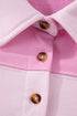 Raw Seam Patchwork A Line Polo Collar Mini Dress